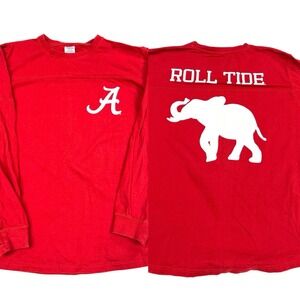 Alabama Crimson Tide Pressbox Shirt Men M Red Spell Out Long Sleeve Roll Tide‎